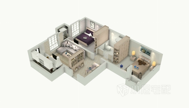 72.2㎡/兩室兩廳一衛(wèi)/歐式