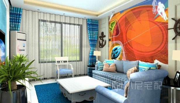 100㎡/三室兩廳一衛(wèi)/地中海