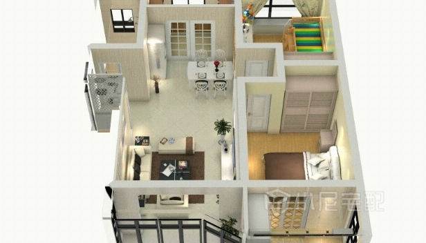 98㎡/兩室兩廳一衛(wèi)/歐式